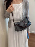 Vintage Buckle Detail Crossbody Bag