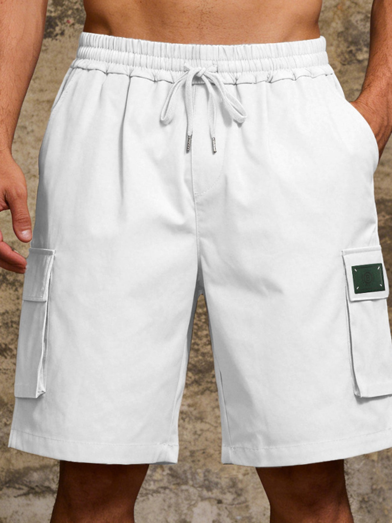 Men's Full Size Cargo Shorts with Drawstring Waist Plus Size