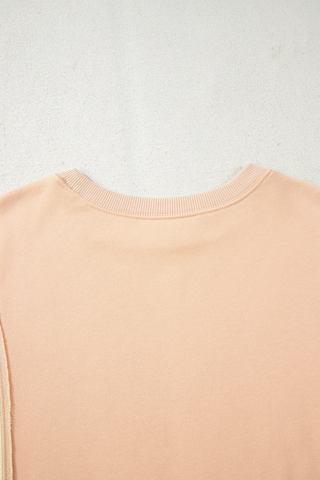 Beige Color Block Patchwork Split Hem Casual Sweatshirt