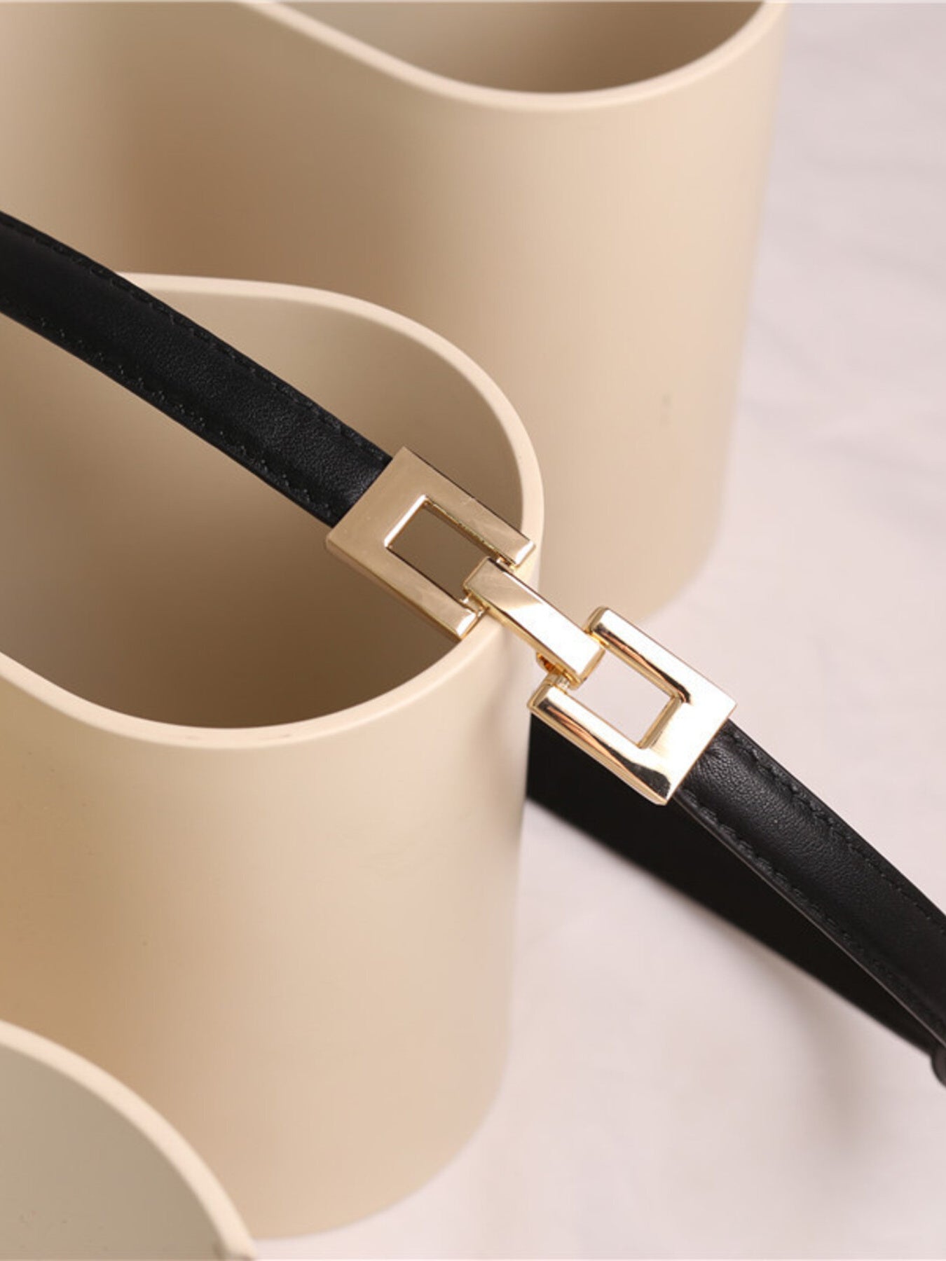 Skinny Belt with Golden Buckle