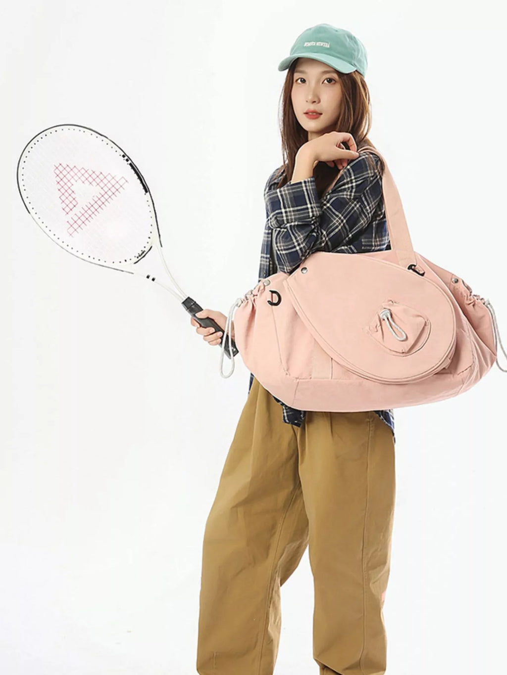 Sporty Duffel Bag with Integrated Racket Holder
