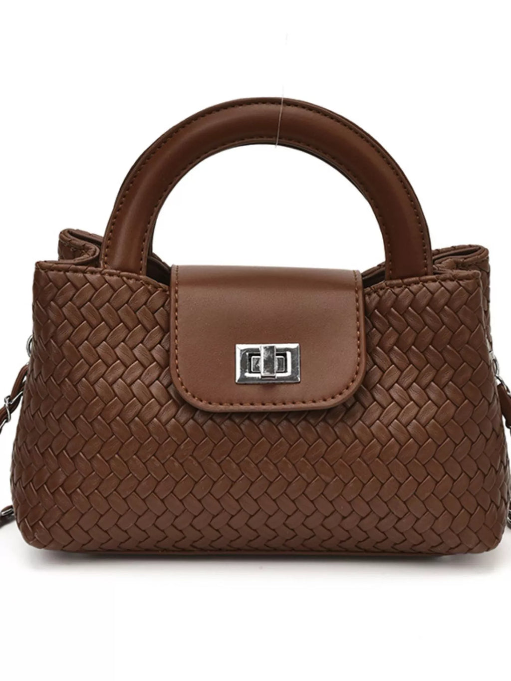 Woven Texture Crossbody Bag with Chain Strap