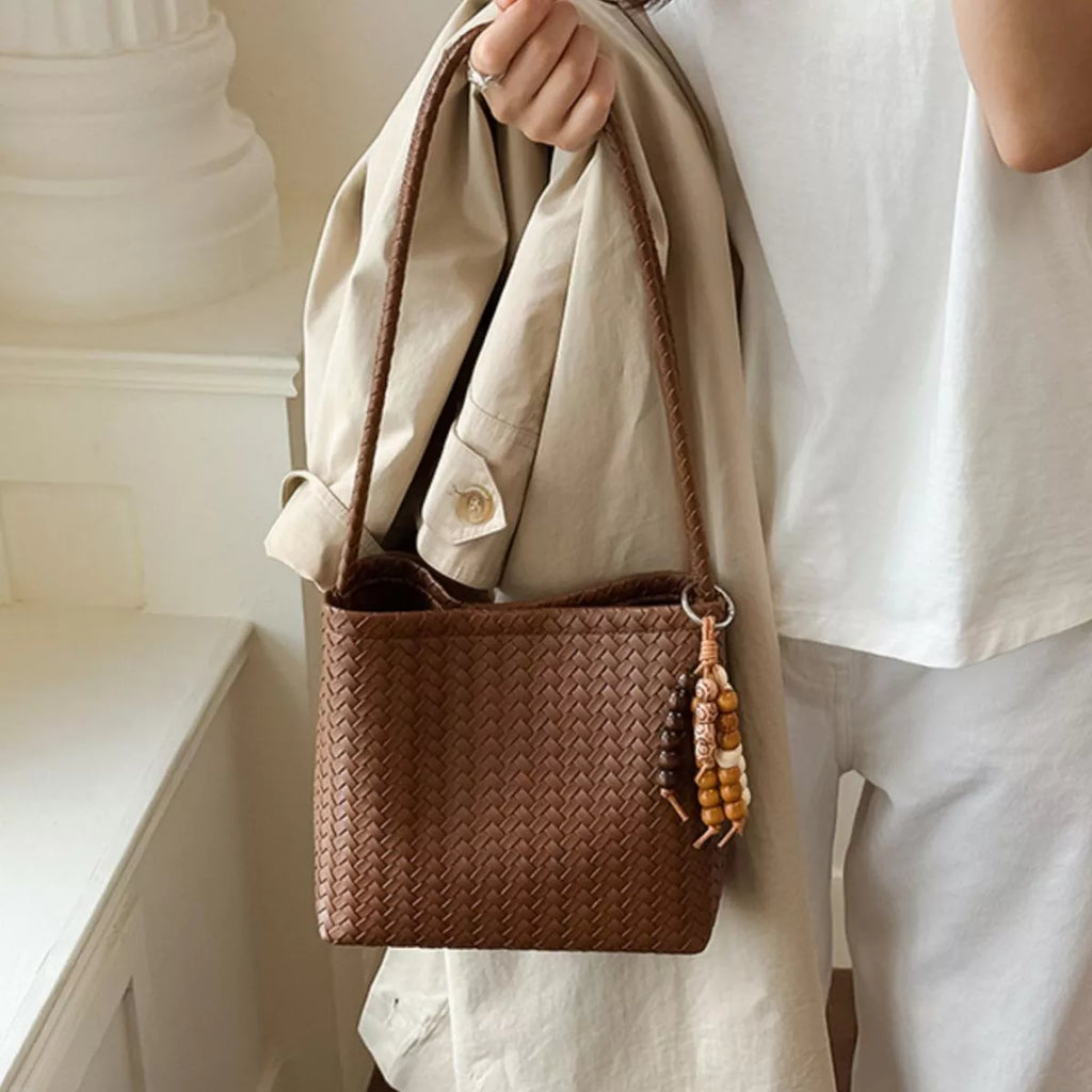 Woven Leather Shoulder Bag