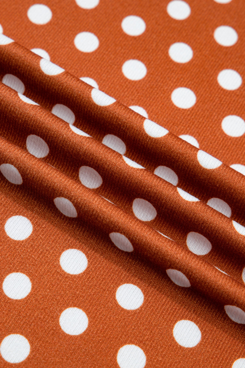 Brown Polka Dot Print Dropped Shoulder Tee Plus Size Short Set