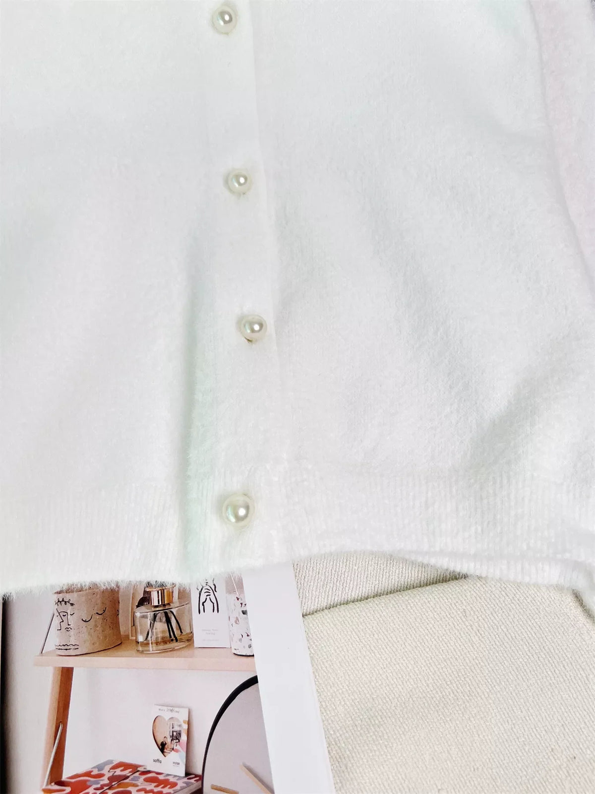 Fuzzy Knit Button Down Cardigan