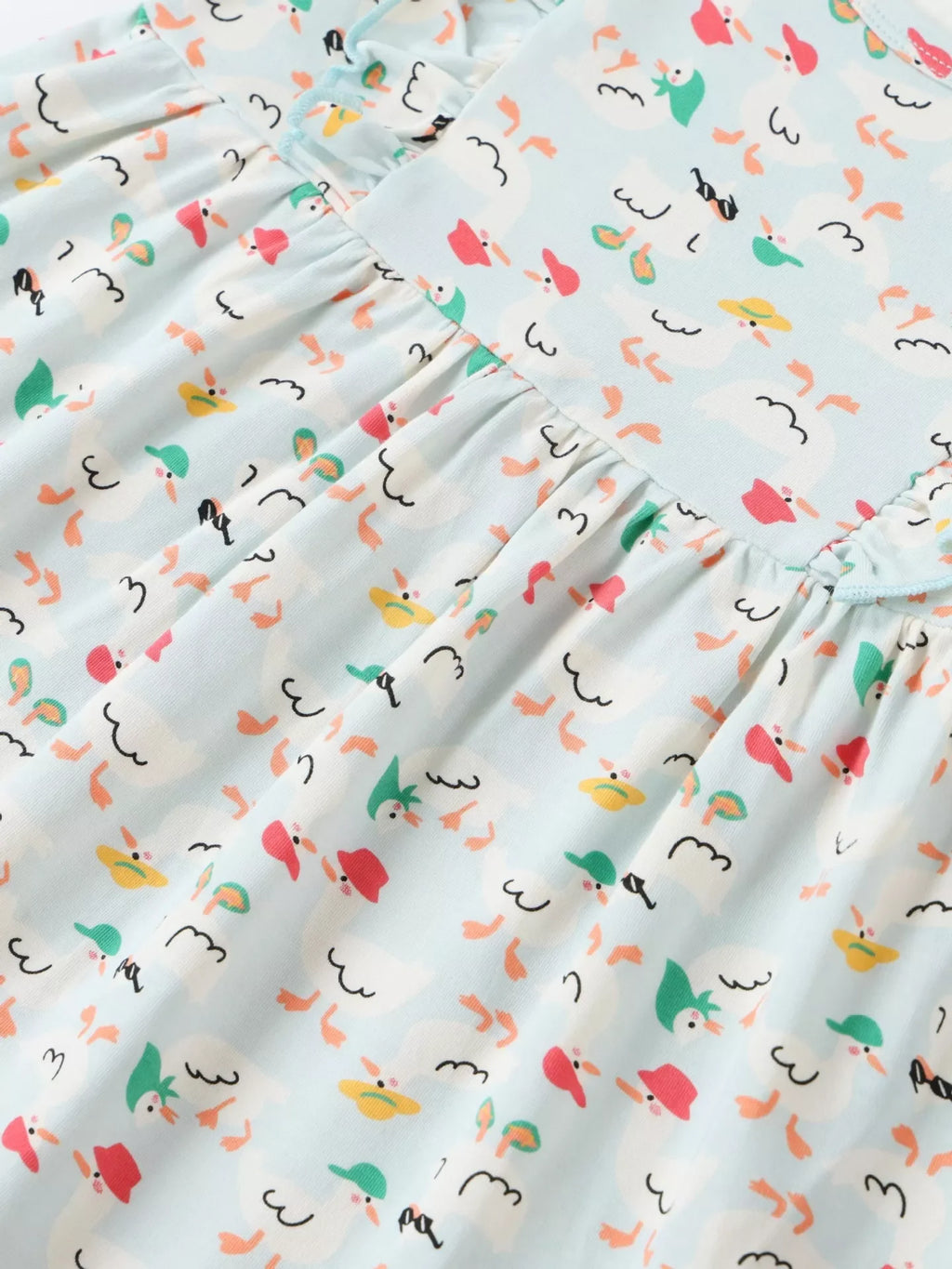 Children's Ruffle Sleeve Cartoon Print Dress