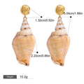 18K Gold Conch-Shaped Ocean-Style Earring and Necklace Set