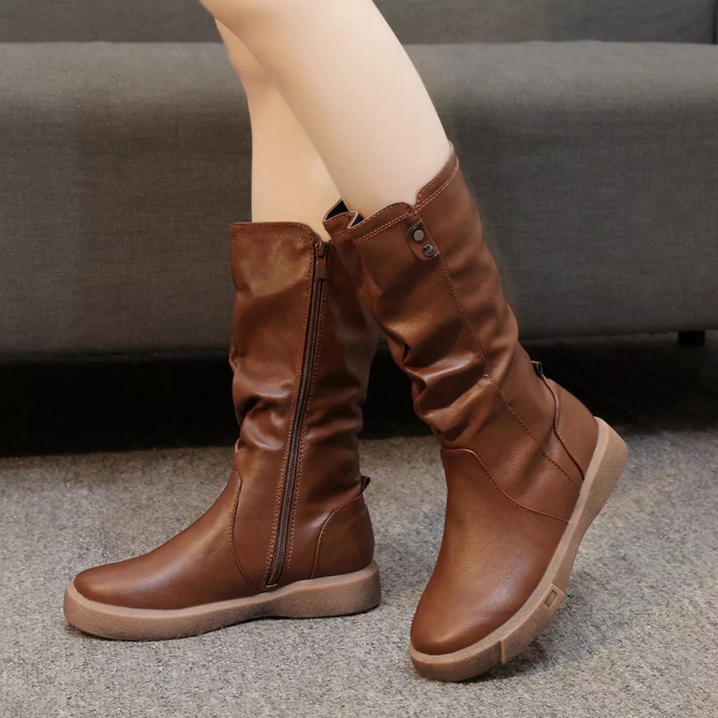 Round Toe Platform Boots