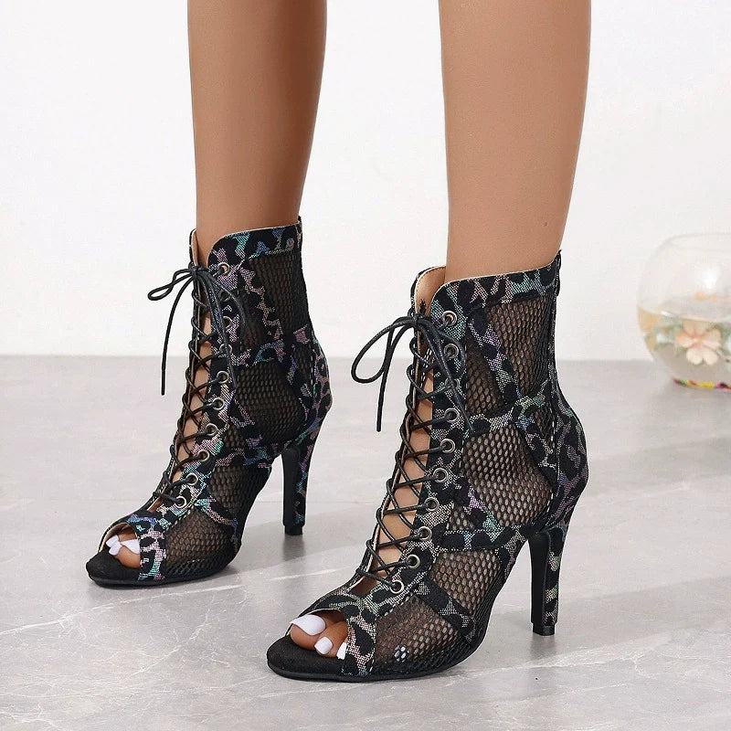 Lace-Up High Heel Sandals