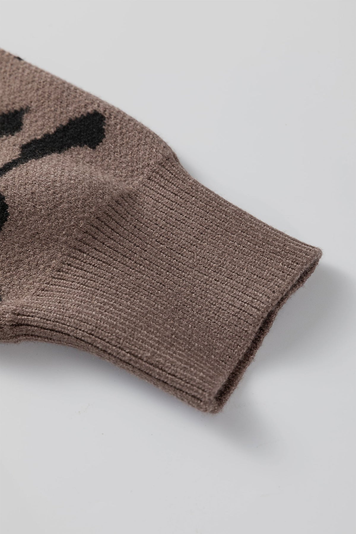 Leopard Asymmetric Drop Shoulder Sweater