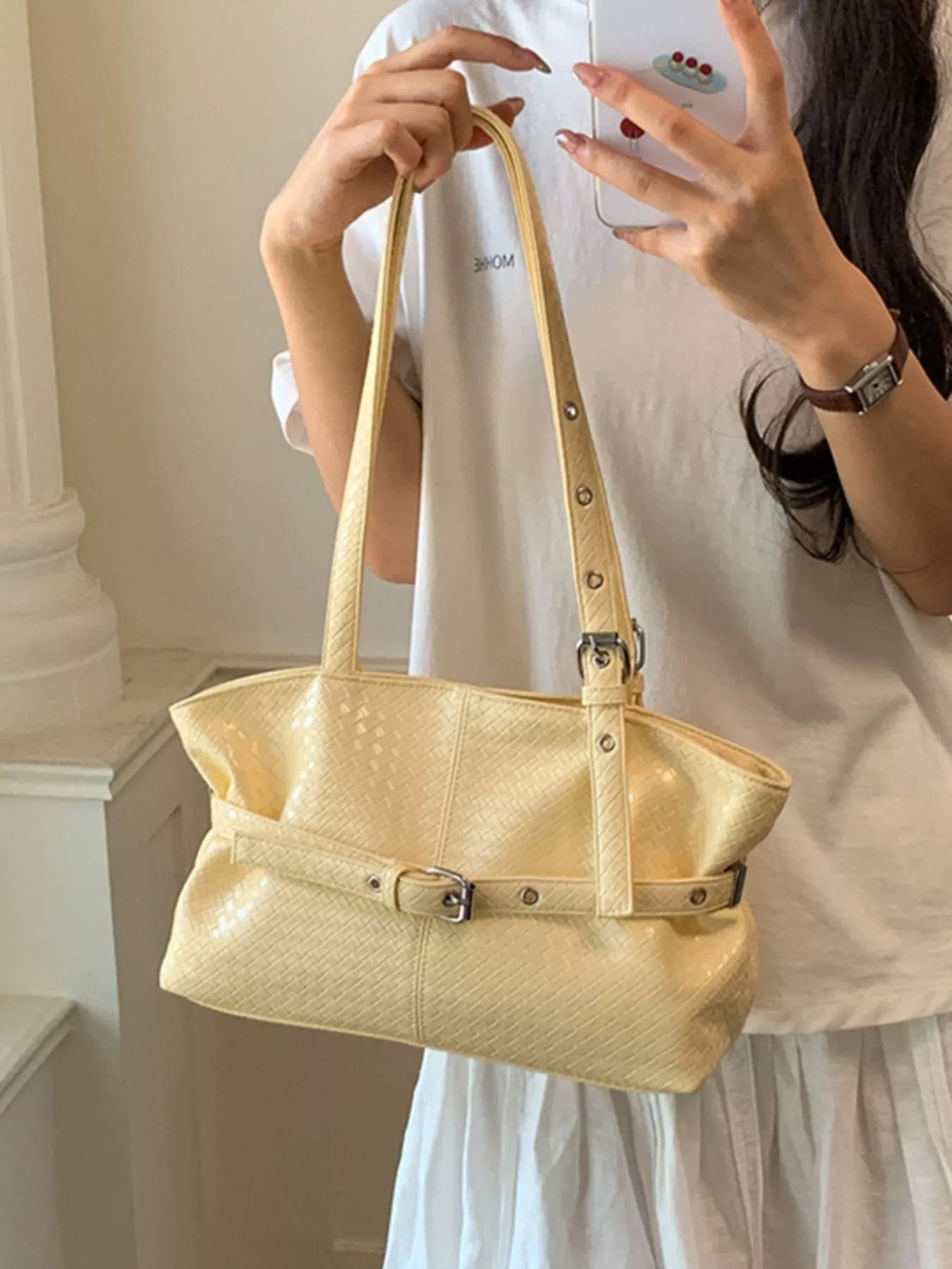 Buckle Detail Shoulder Bag