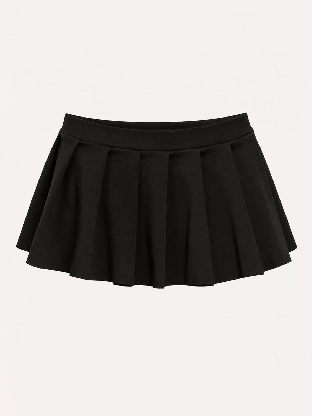 Low Waist Pleated Micro Mini Skirt