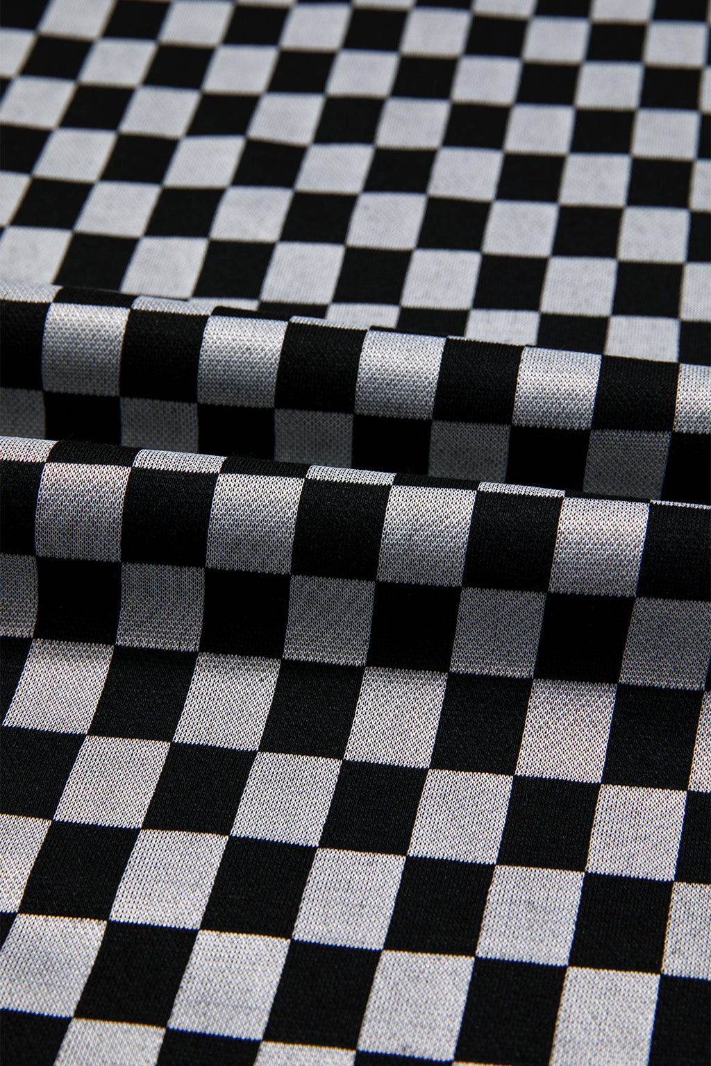 Checker Textured Patchwork Drawstring Waist Pants