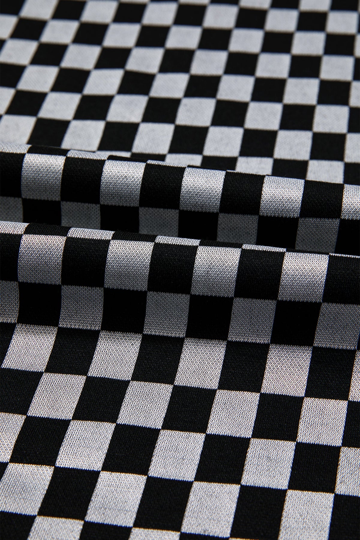 Checker Textured Patchwork Drawstring Waist Pants