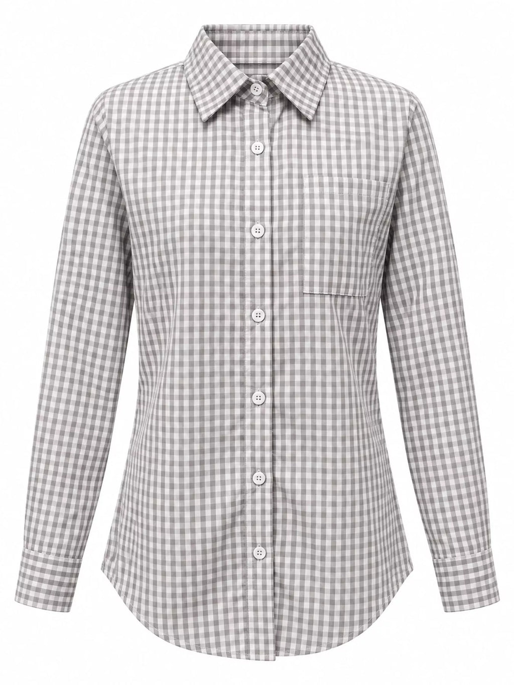 Plus Size Plaid Button-Down Long Sleeve Shirt