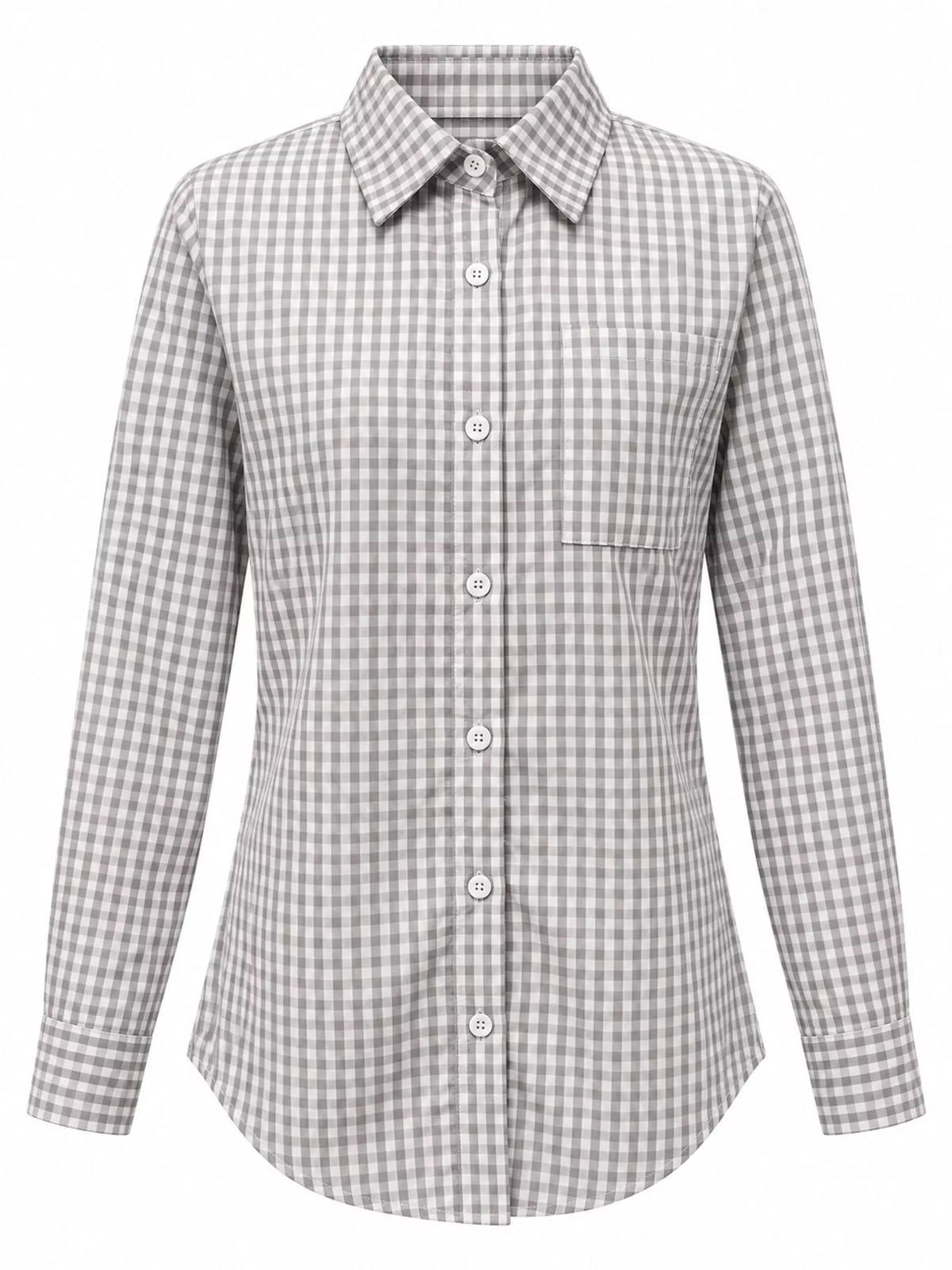 Plus Size Plaid Button-Down Long Sleeve Shirt