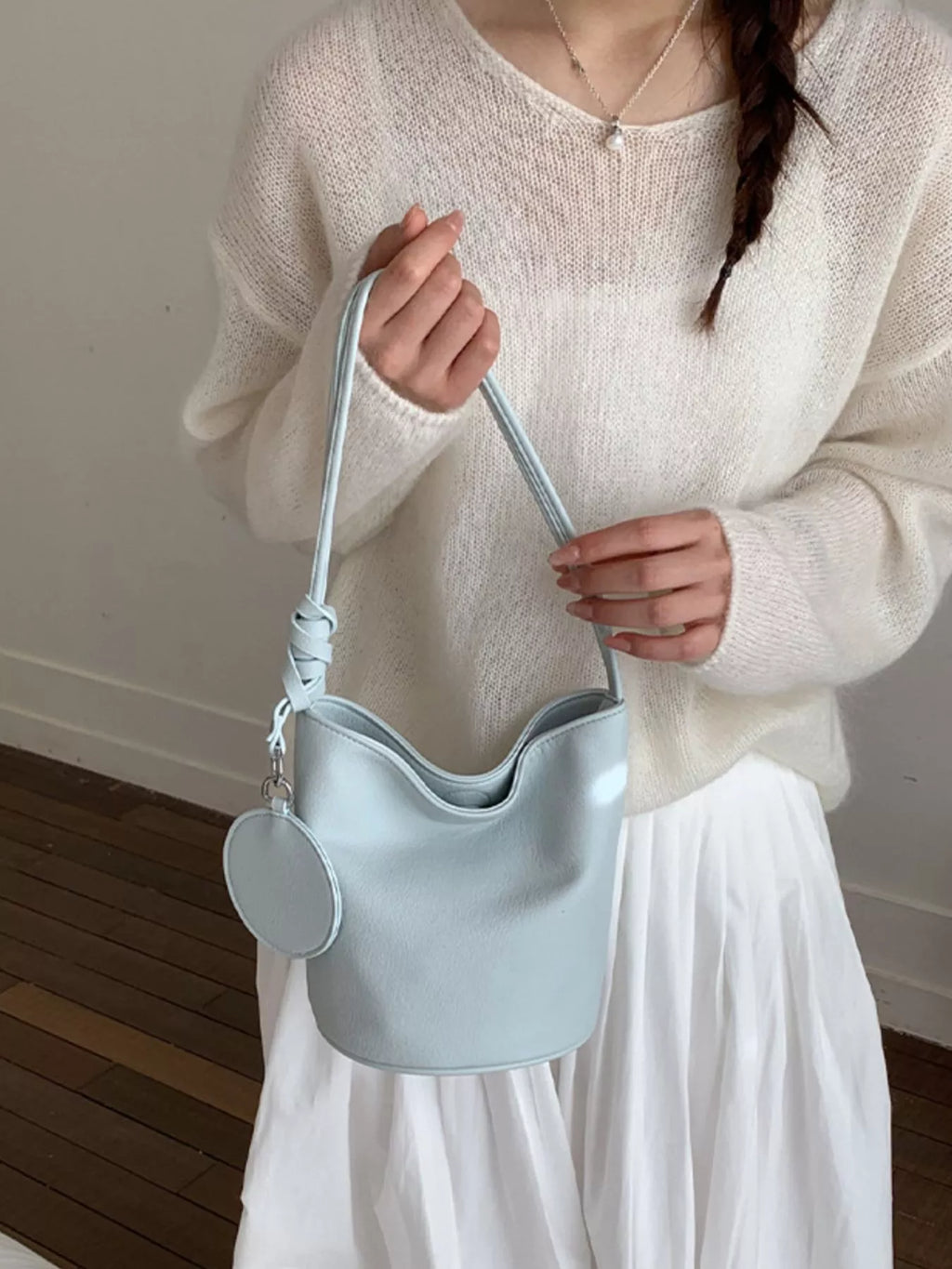 PU Leather Bucket Handbag