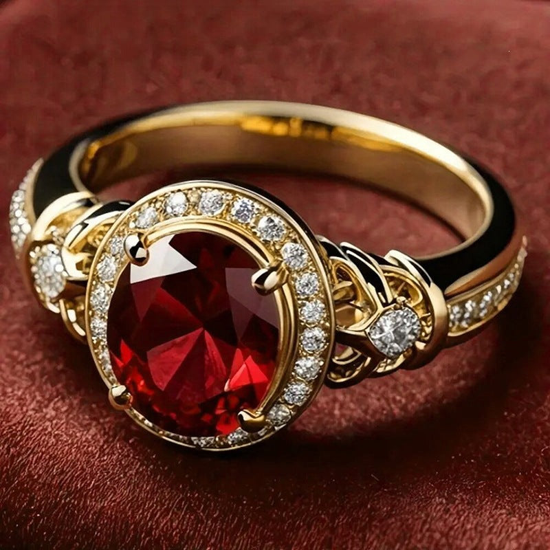 Retro Light-luxury Fully Diamond-studded Ring For Women