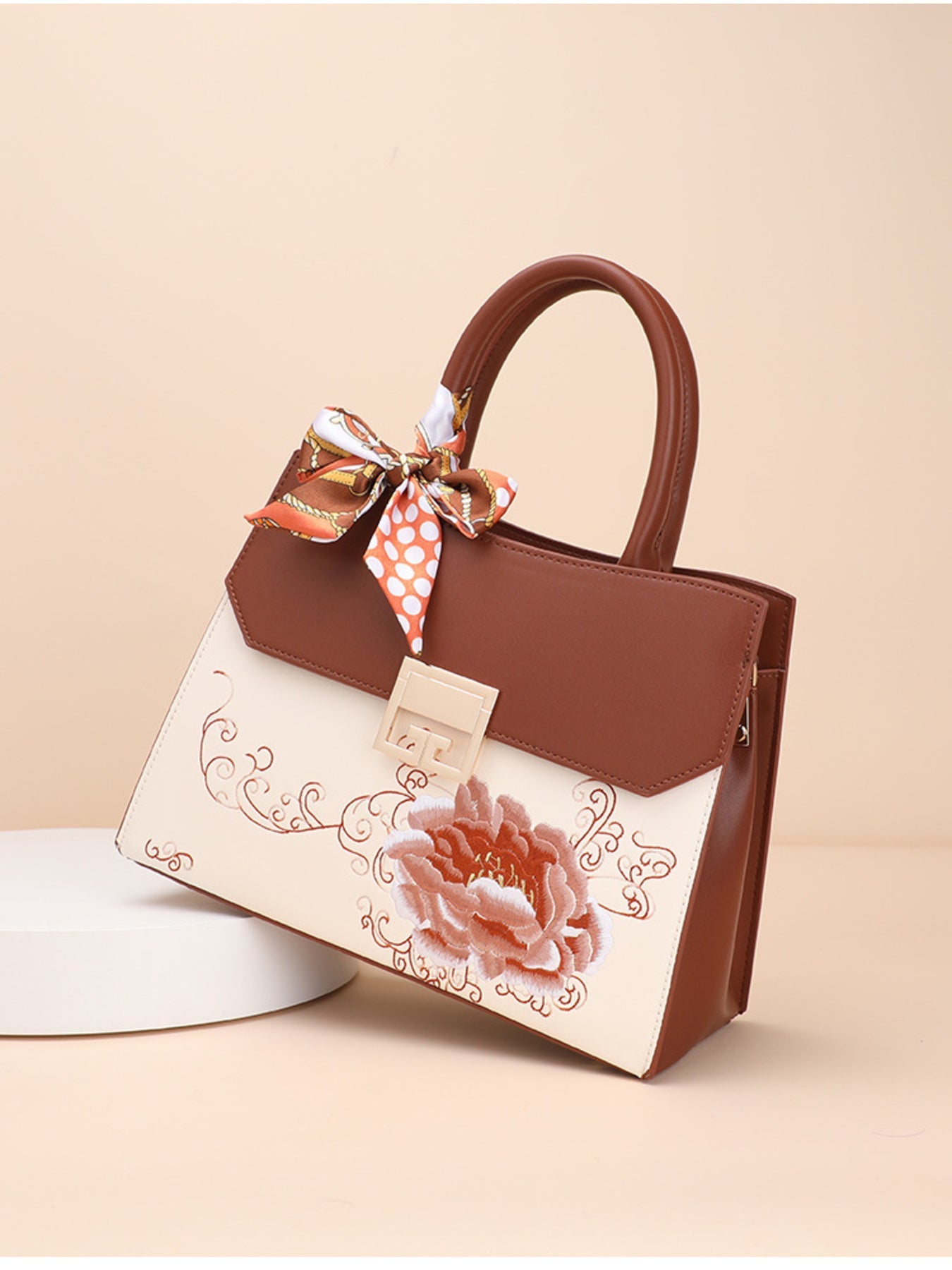 Floral Top Handle Handbag