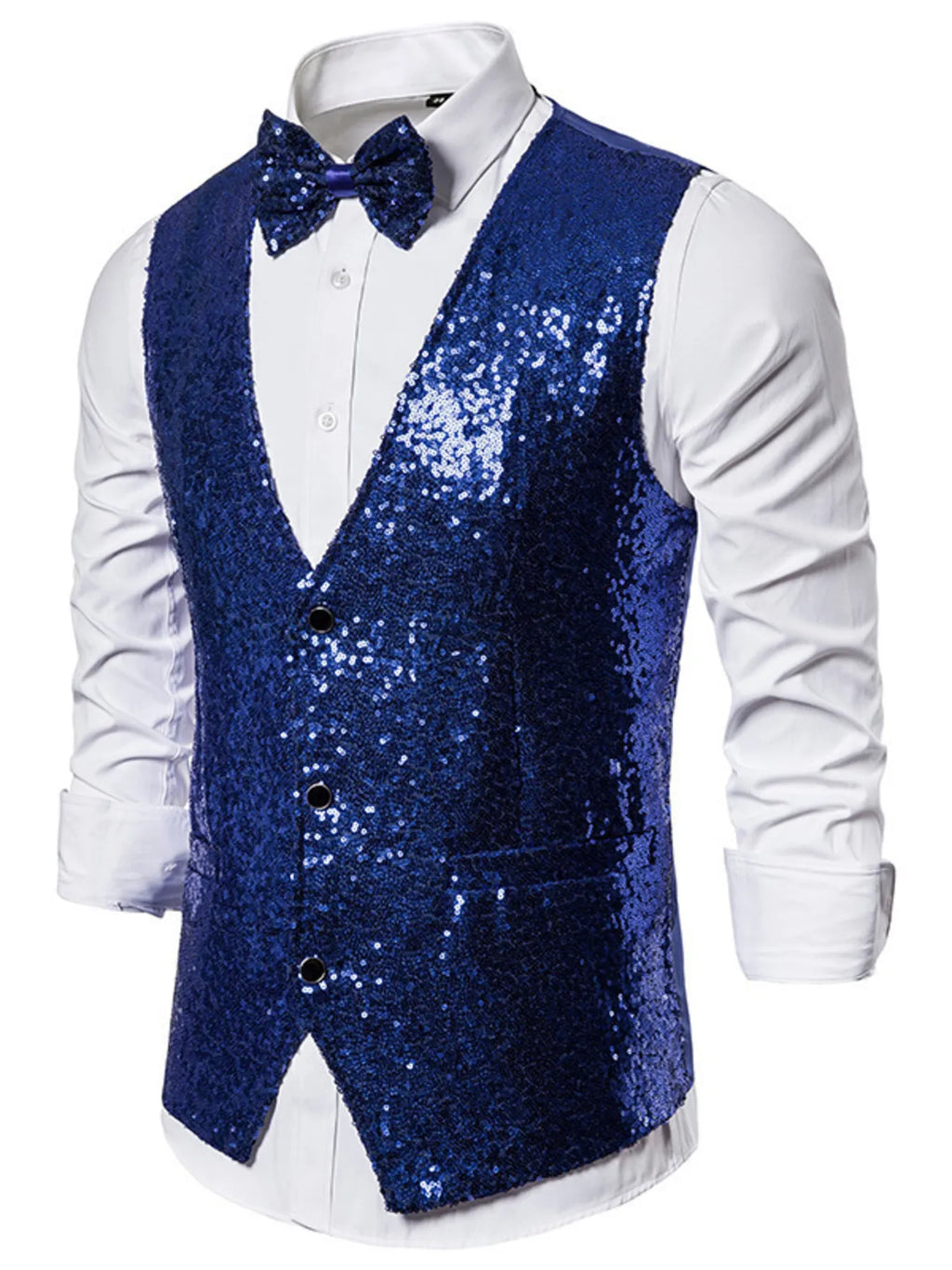 Men's Sequin Slim Fit Vest