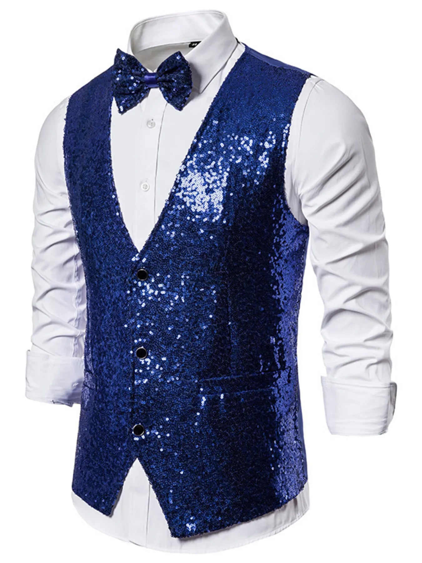 Men's Sequin Slim Fit Vest