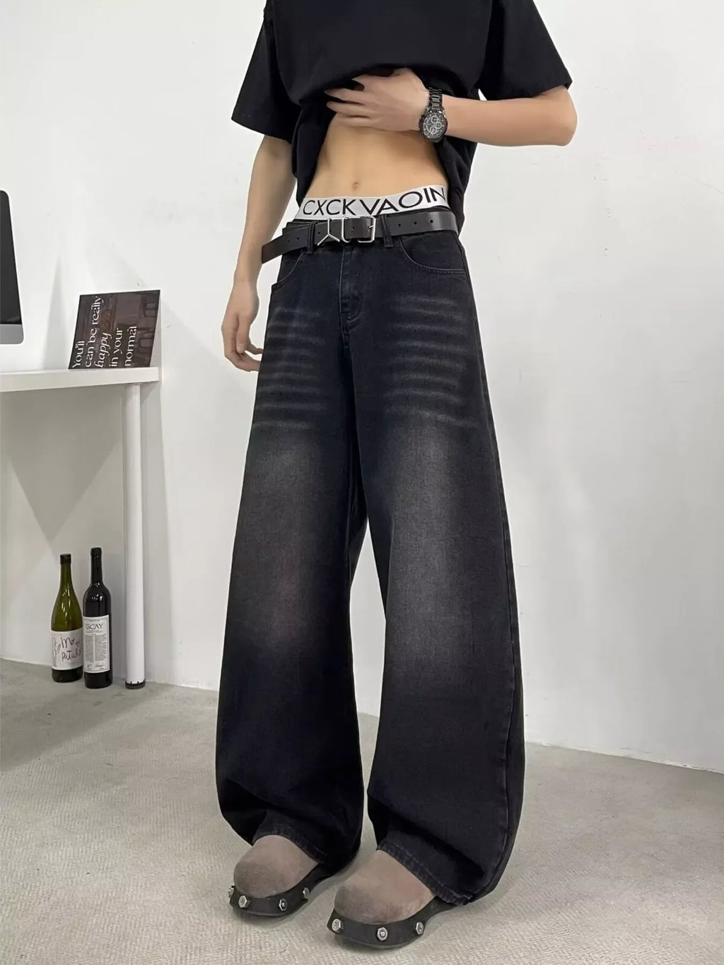 Men's Full Size Wide Leg Jeans Plus Size