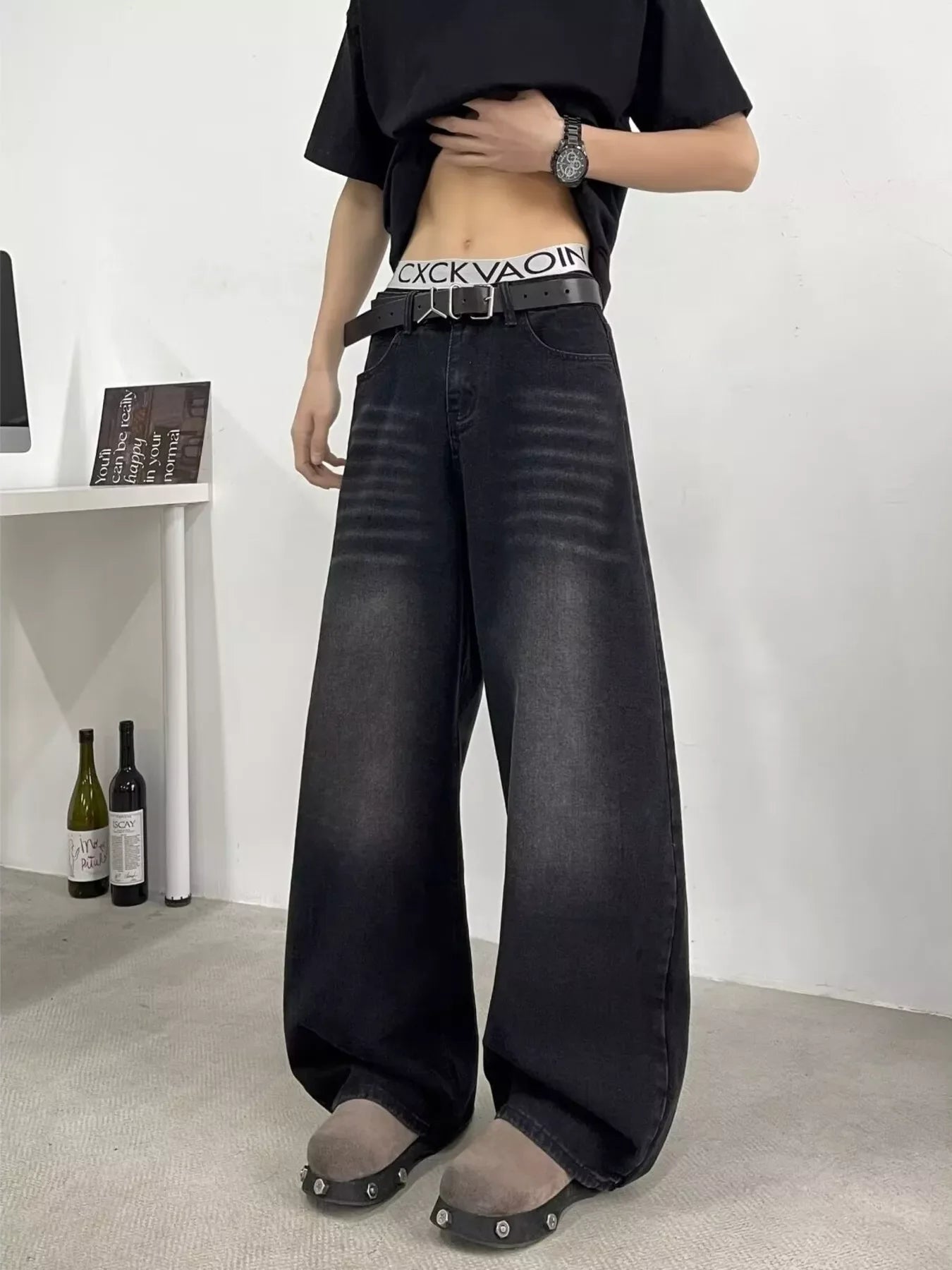Men's Full Size Wide Leg Jeans Plus Size