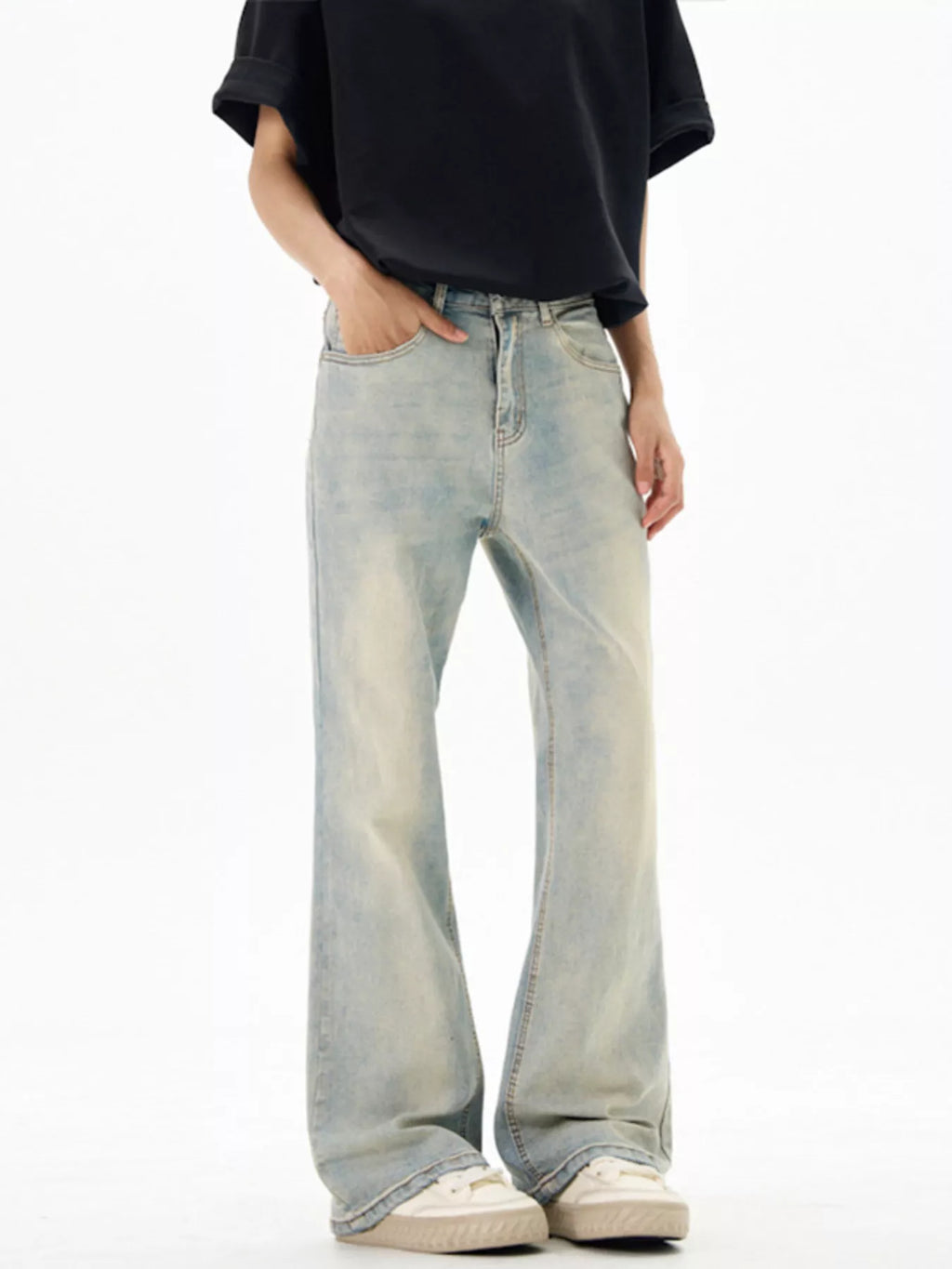 Men's Vintage Wash Flare Jeans