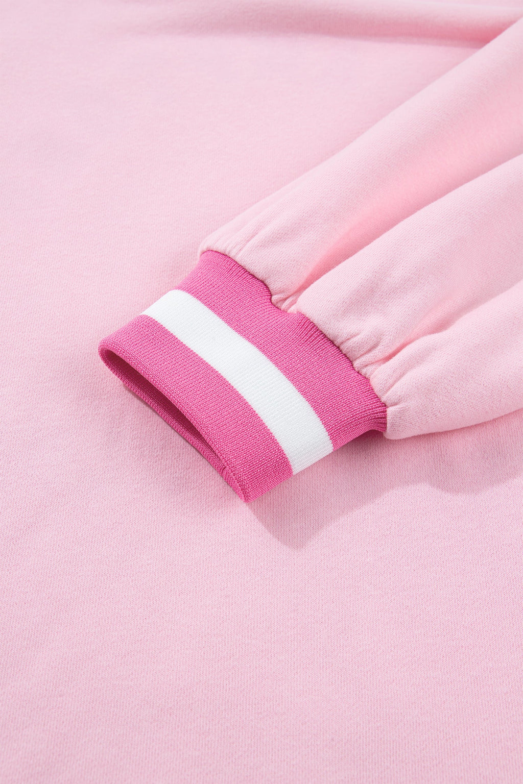 Pink Embroidered Tennis Club Crew Neck Pullover Sweatshirt