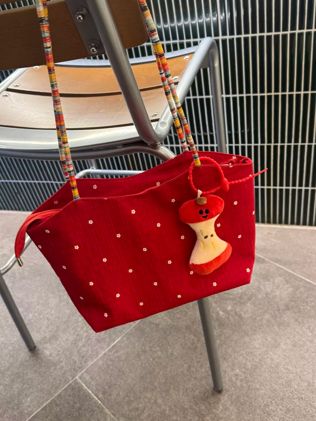 Apple Core Charm Tote Bag