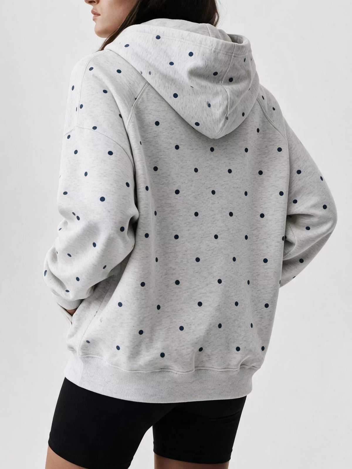 Polka Dot Kangaroo Pocket Hoodie