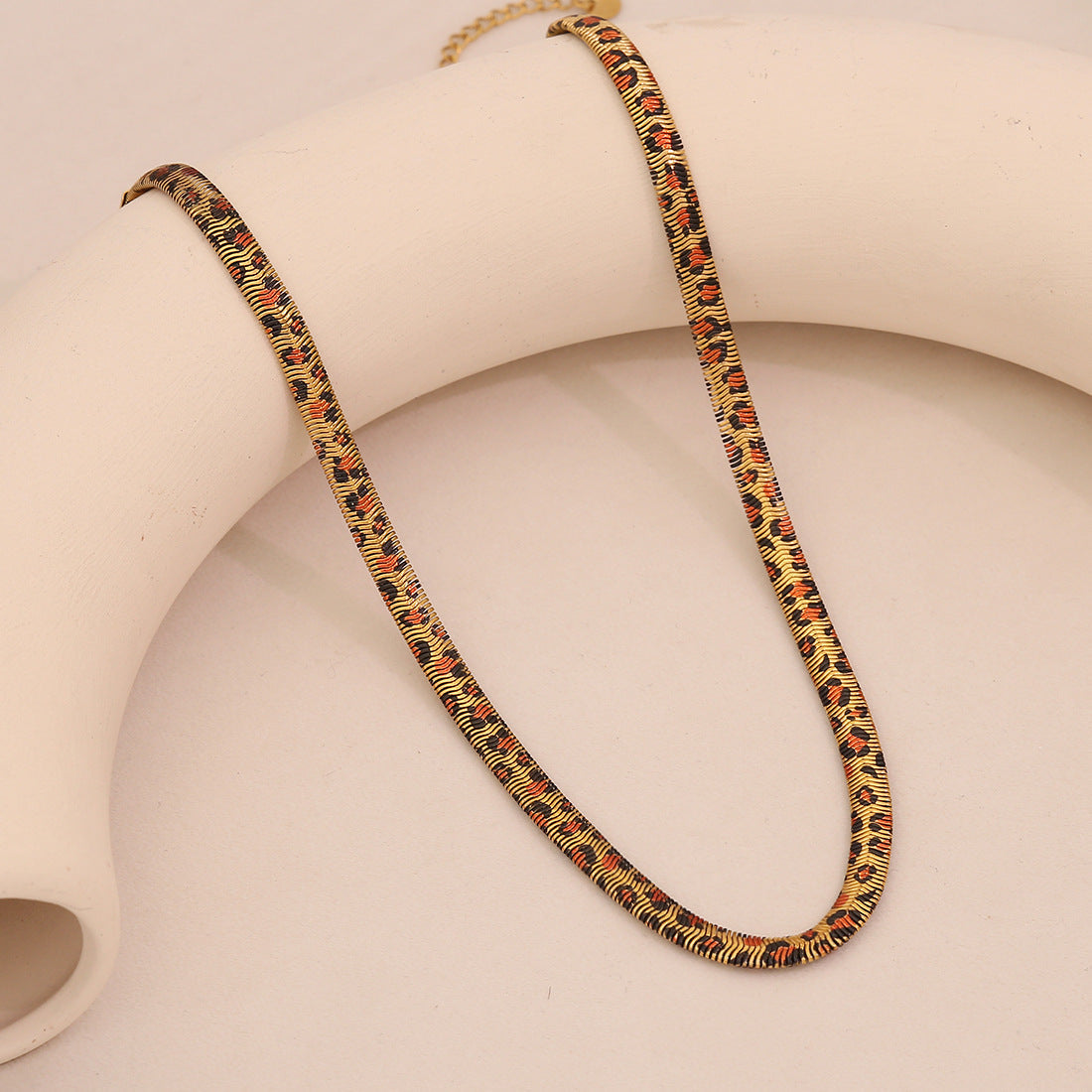 Stainless Steel Leopard-print Snake Chain Necklace