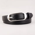 Leather Skinny Belt with Buckle
