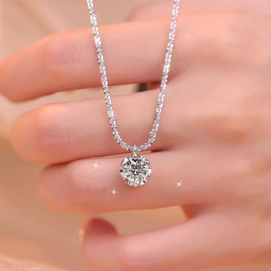 1 Carat Moissanite 925 Sterling Silver Necklace