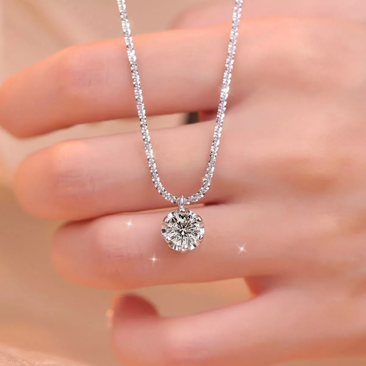 1 Carat Moissanite 925 Sterling Silver Necklace