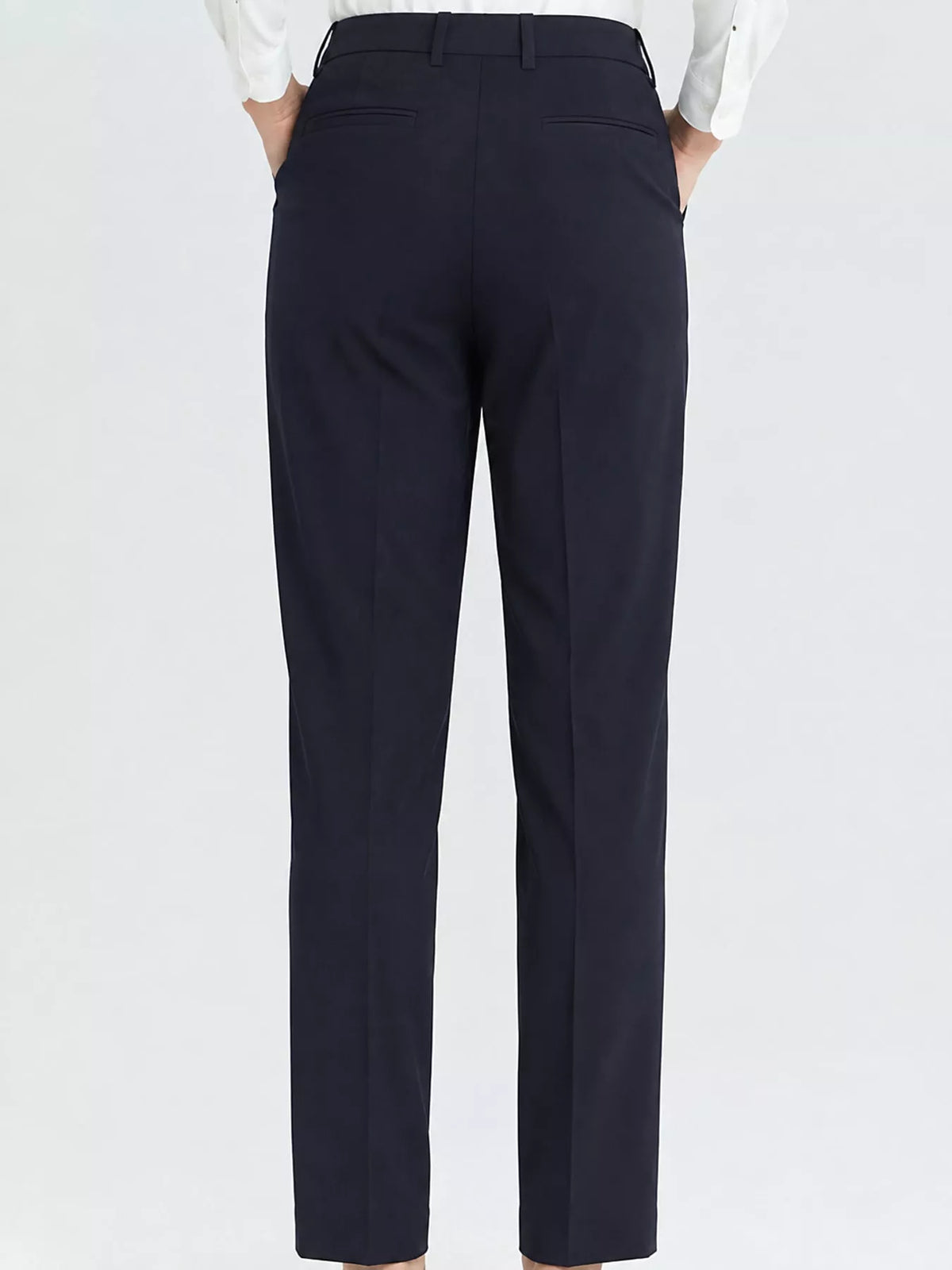 High-Waisted Straight Slim-Fit Pants