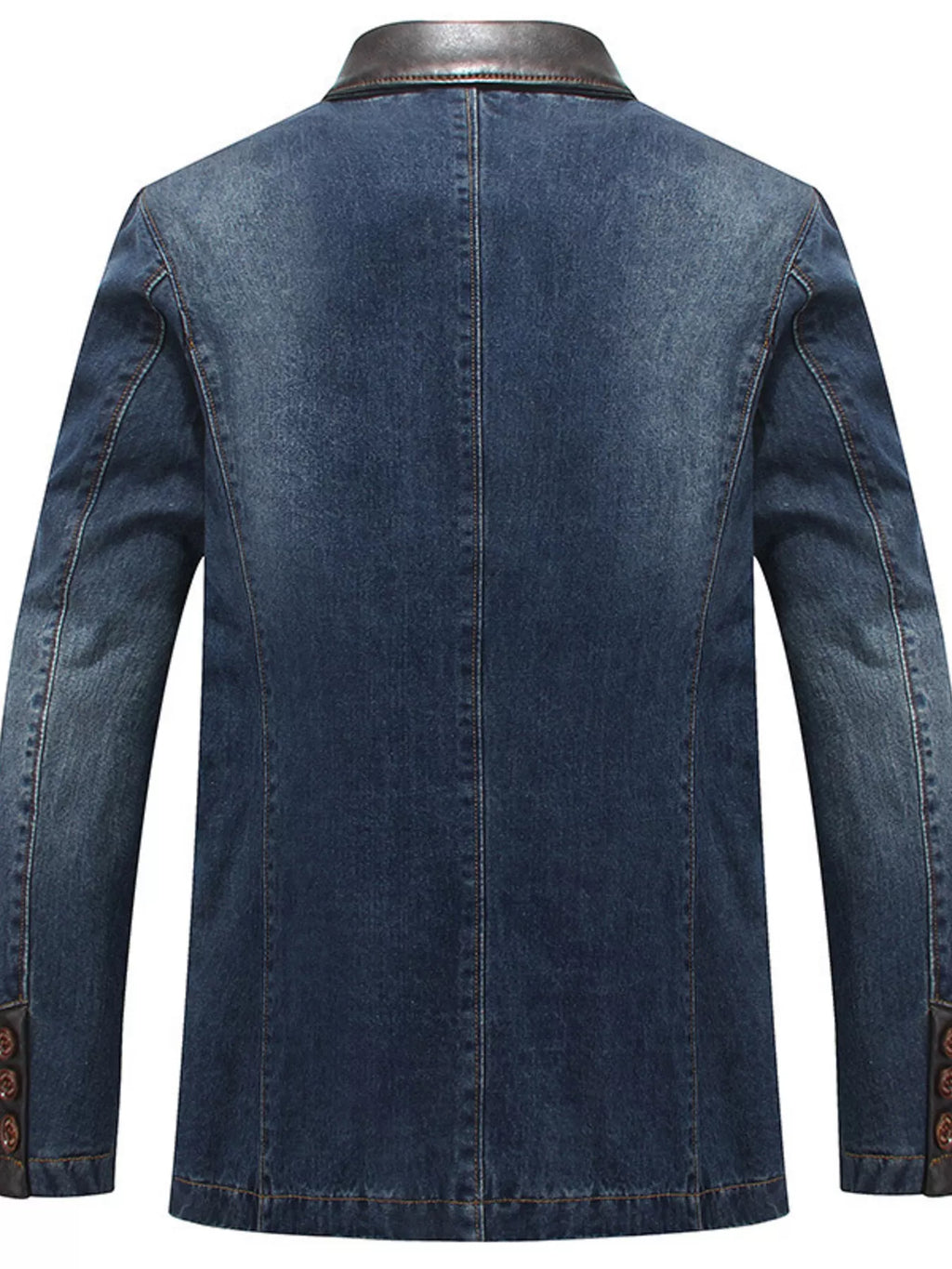 Men's Plus Size Button Up Denim Blazer