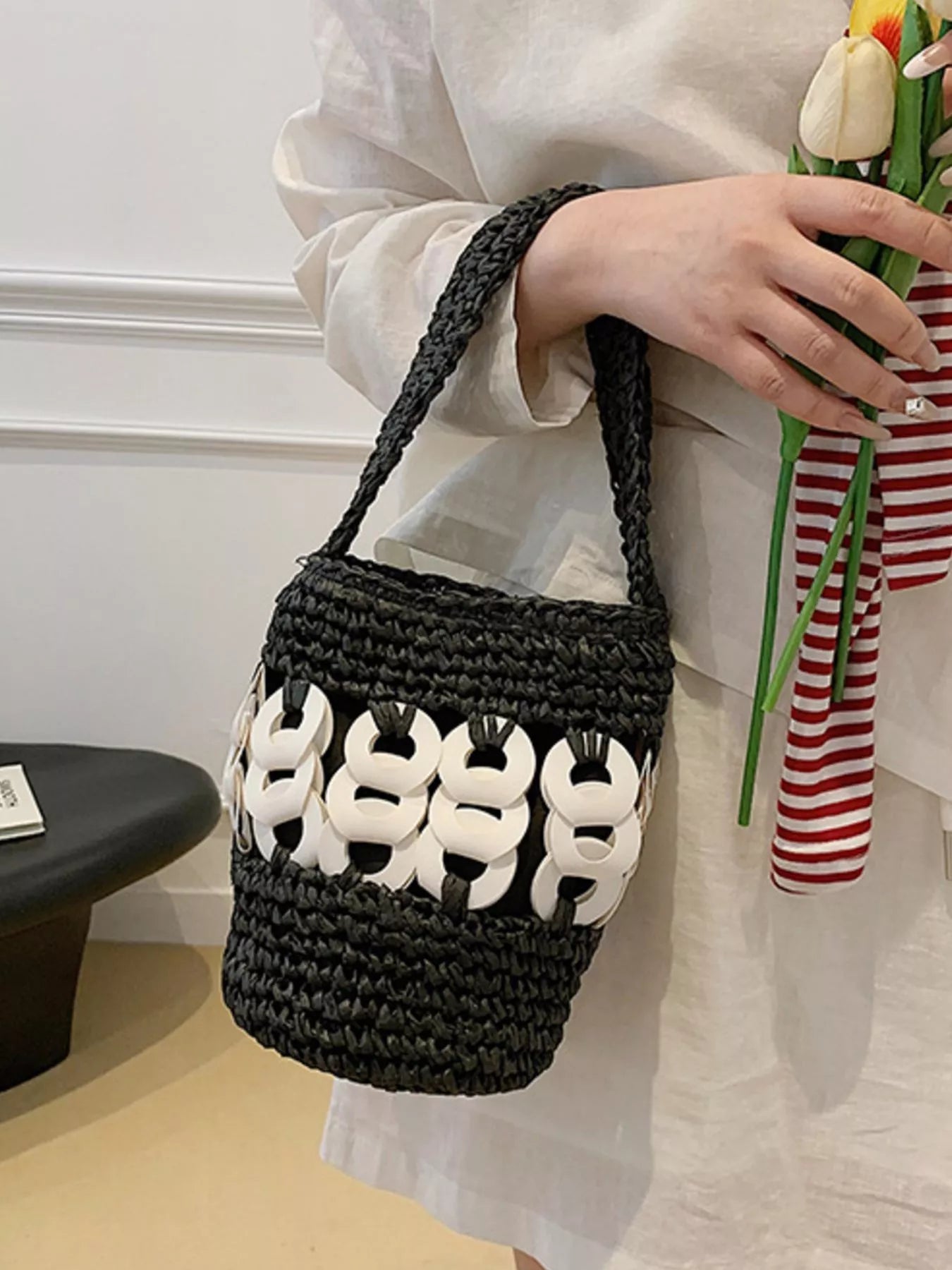 Woven Bucket Handbag