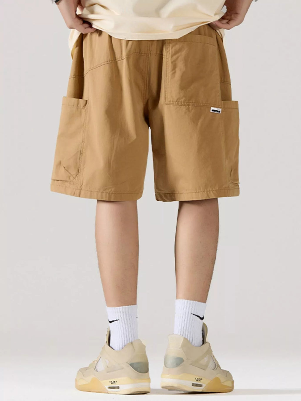 Men's Full Size Casual Cargo Shorts with Drawstring Plus Size