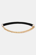 Half Chain Elastic Belt with Gold Alloy Hardware