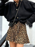 Leopard Print Mini Skirt