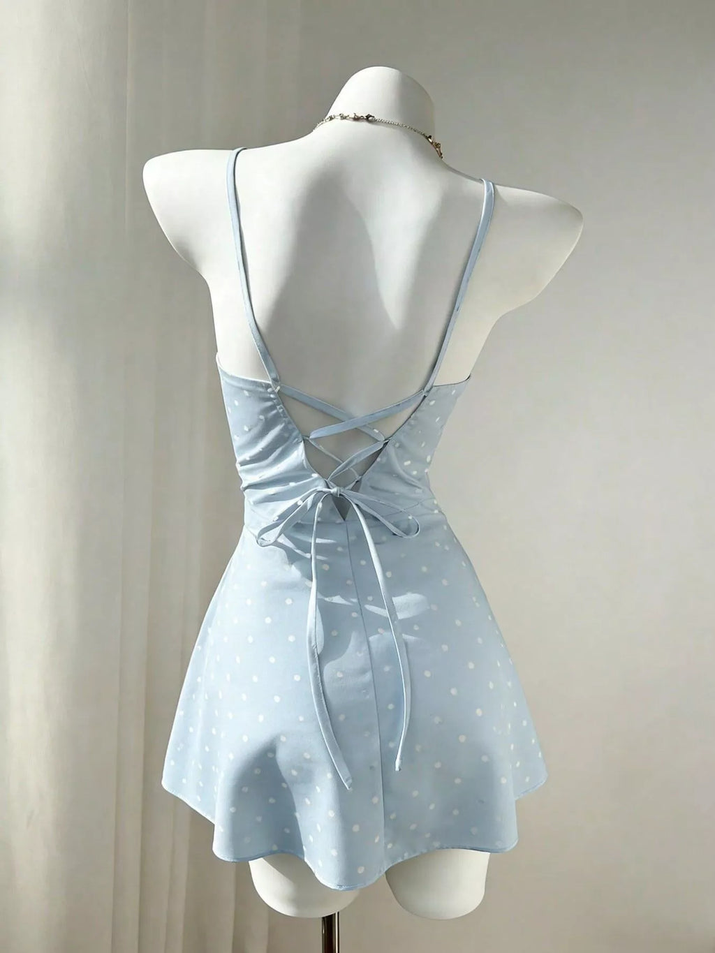 Polka Dot Spaghetti Strap Mini Dress