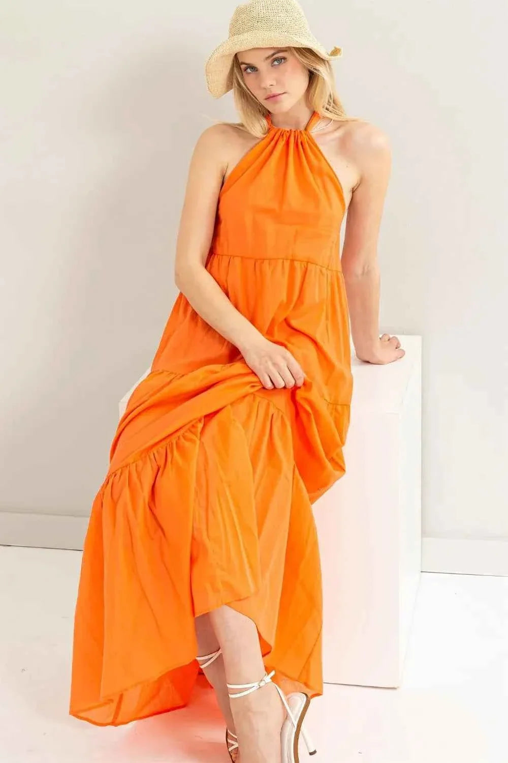 Halter Neck Maxi Cover-Up Dress