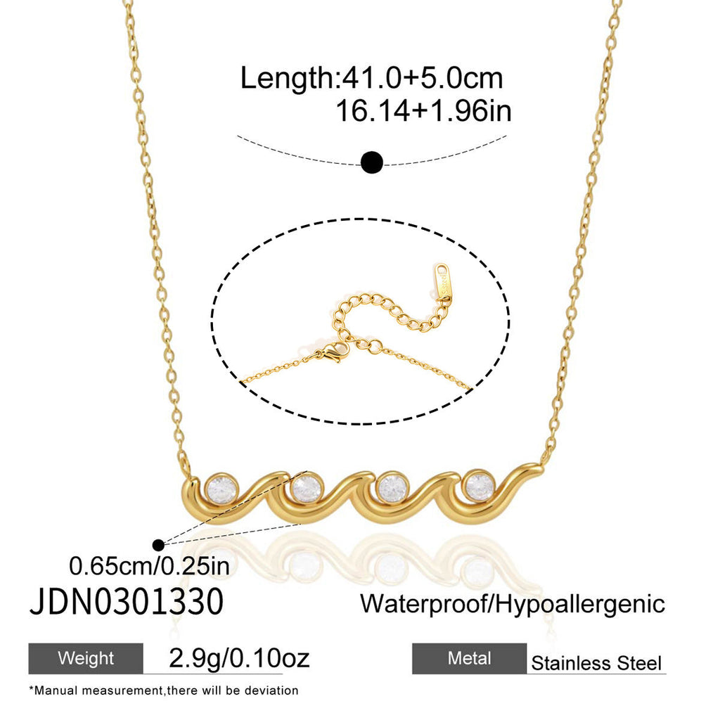 Wave Zircon Necklace Collection