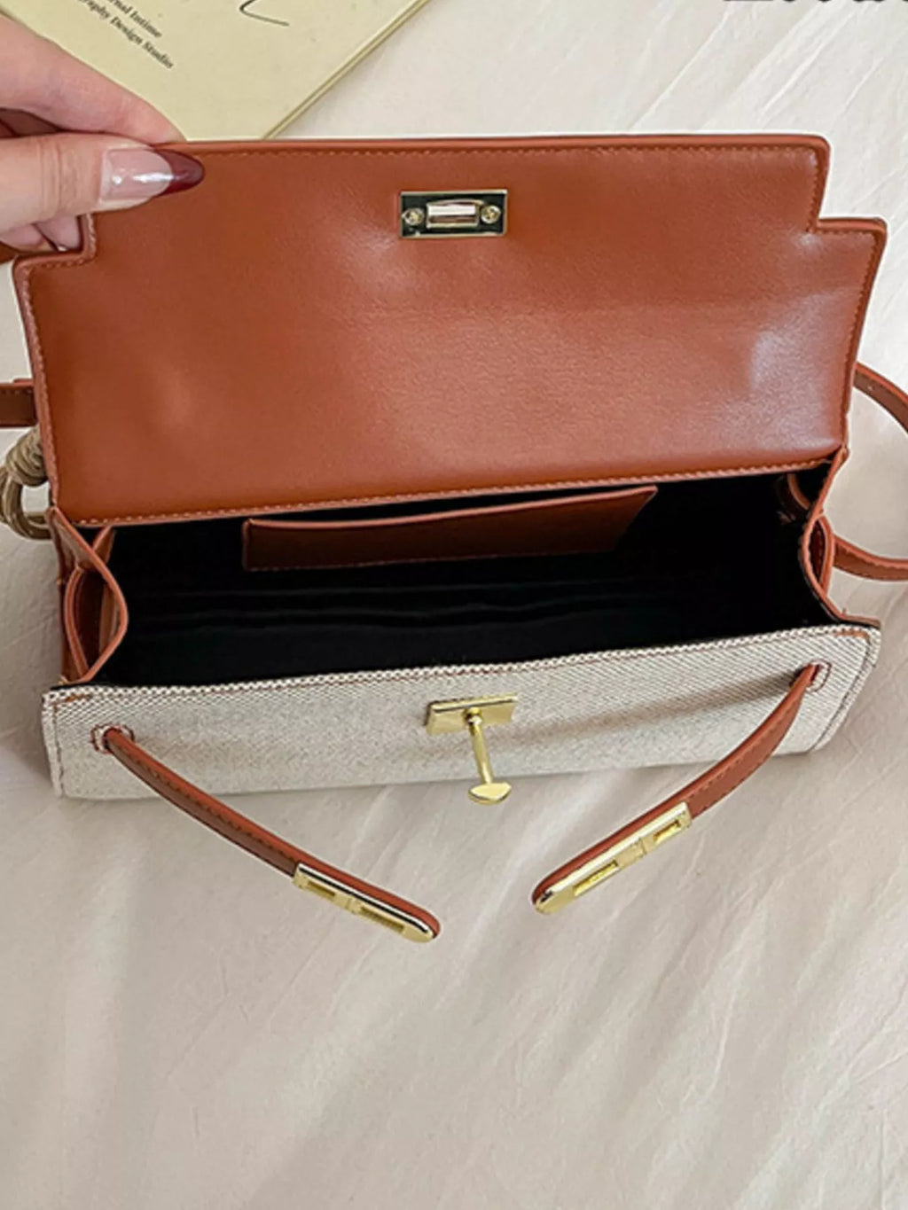 Two-Tone Flap Crossbody Bag