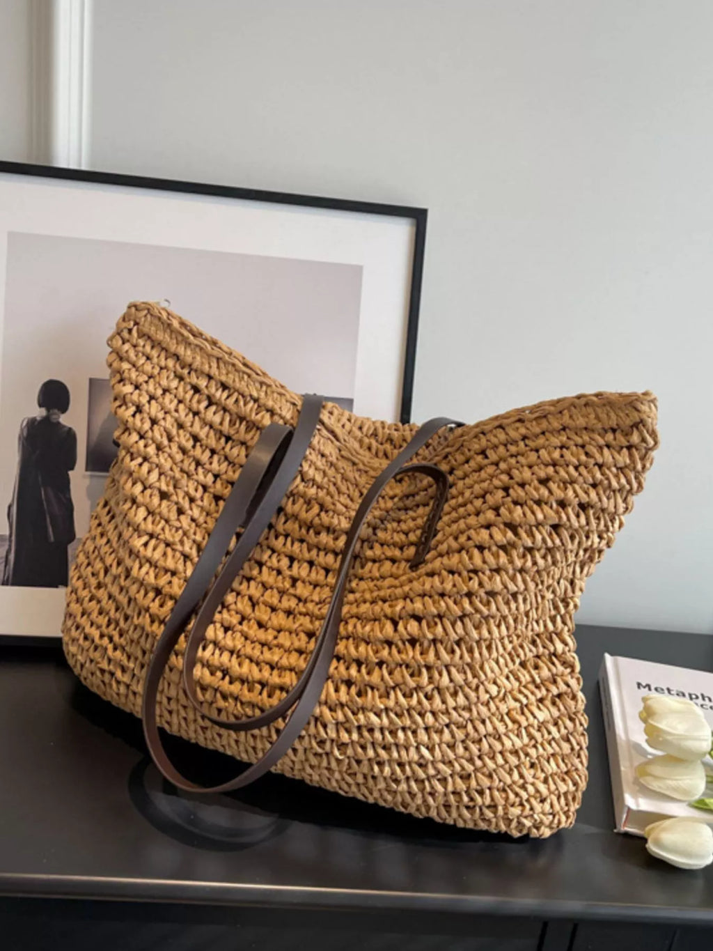 Woven Straw Shoulder Bag
