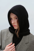 Drawstring Hooded Thermal Knit Balaclava Hat