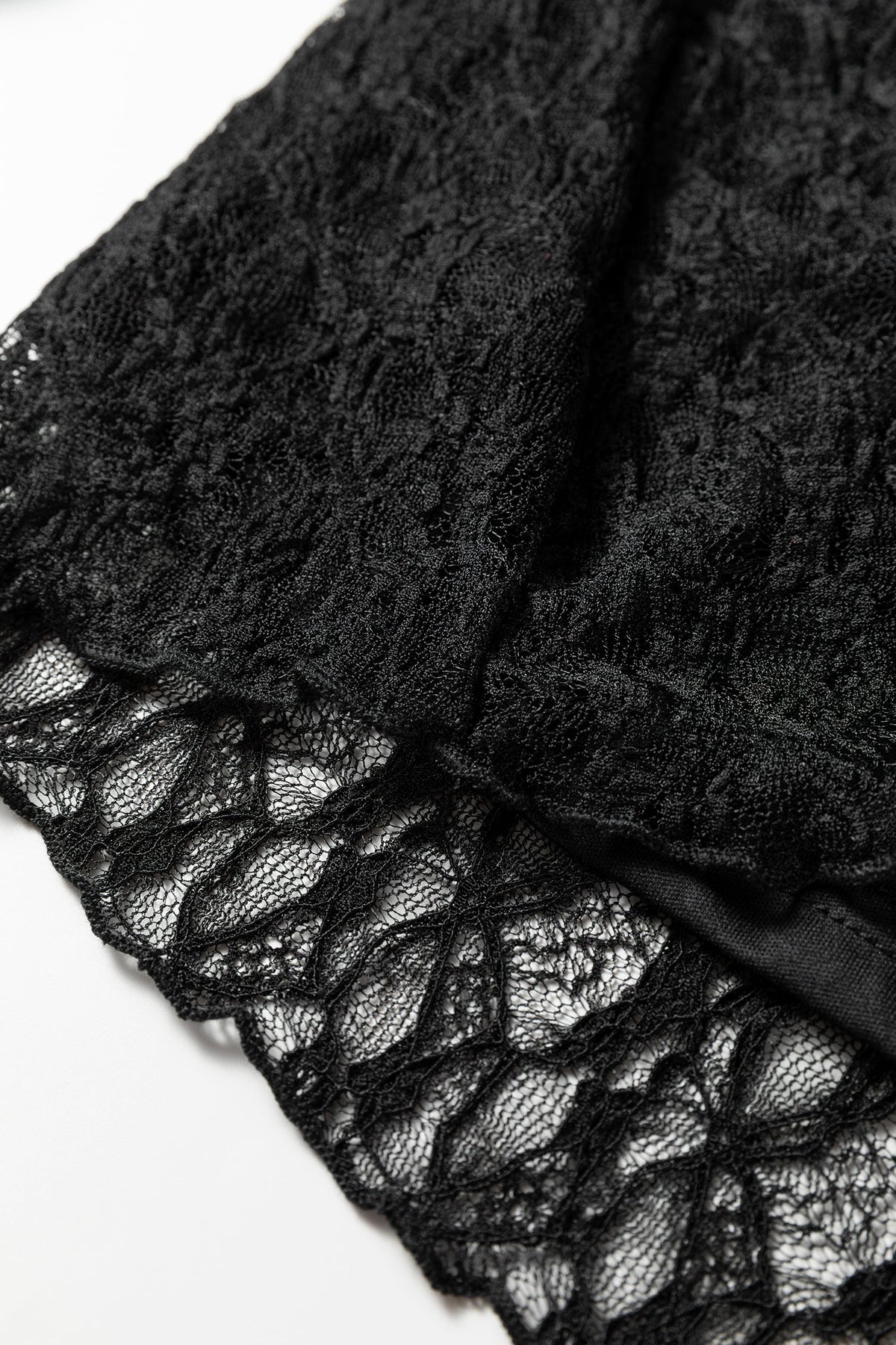 Lace Sheer Long Sleeve Henley Top