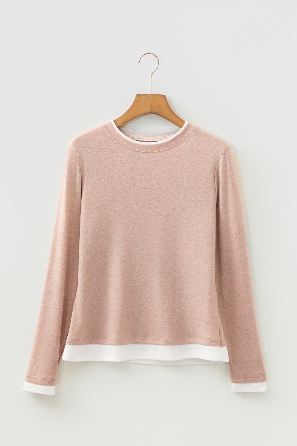 Faux Two-Piece Patchwork Long Sleeve Top