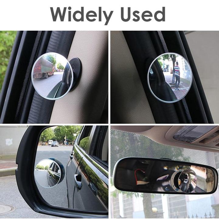 Car borderless small round mirror 360 degree reversing blind spot mirror convex mirror rear view rotating mirror glass small round mirror